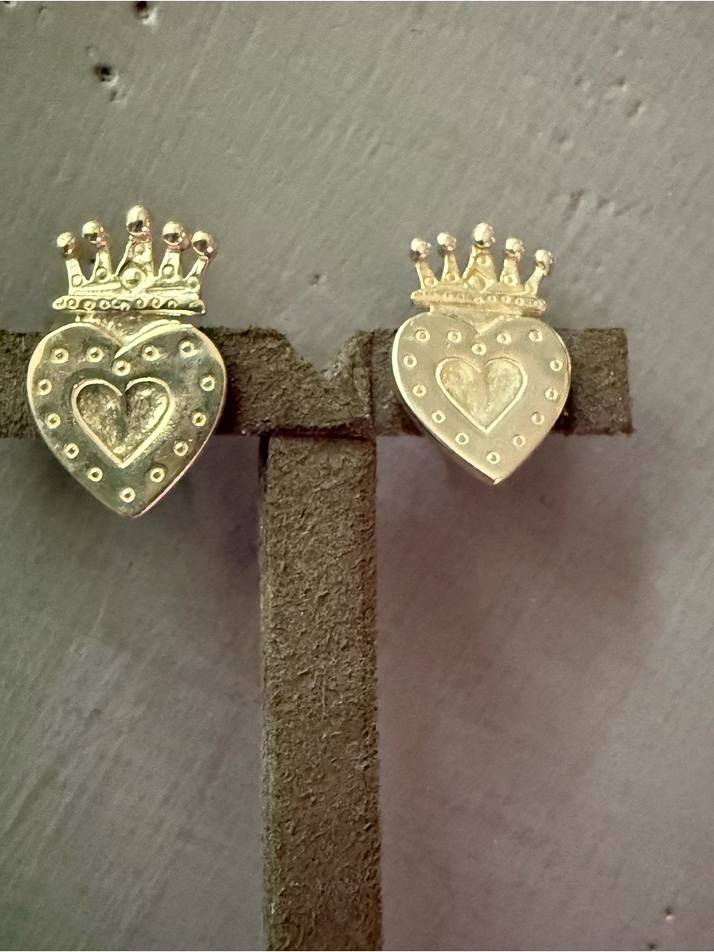 Joy 925 Sterling Silver Heart Tiara Crown Earrings